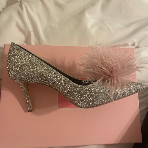 Kate Spade Silver and Pink Women's Marabou Pumps - Picture 7 of 15